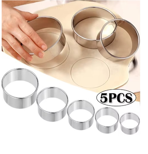 5pcs stainless steel round - 5pcs,