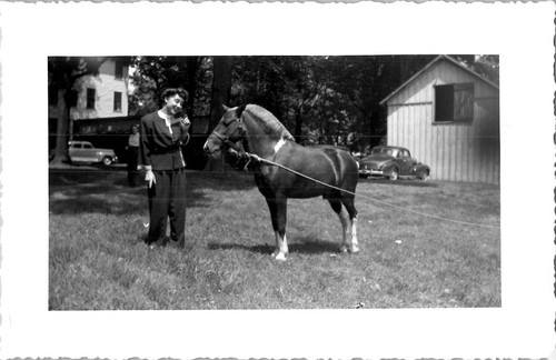 Woman horse rural - woman,