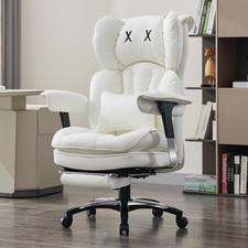 Efomao Desk Office Chair, X-Embroidery Big and Tall PU Leather Home Chair, Adjus
