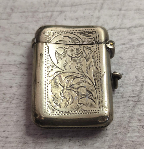 Antique silver plated vesta - silver,