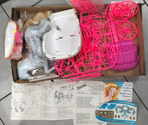 Barbie carriage sled horse - carriage,