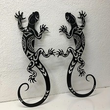 2PC Iron Gecko Wall Art Decor