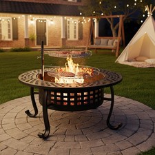 Round Fire Pit BBQ Grill