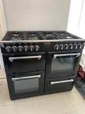 Stoves Richmond Black Dual Fuel (Calor Gas) Cooker With Chimney Hood.