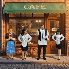 FG56 - 1940s French Cafe Staff