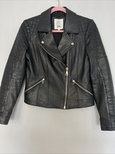 River Island Women's Real Leather Jacket Size 10-12