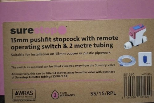 Surestop 15mm pushfit - pushfit, stopcock