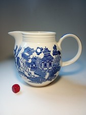 Churchill Willow Pattern Blue & White 1 1/2 Pint Milk Cream Sauce Jug