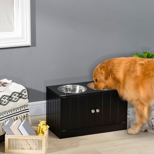 Dog feeding station raised pet - station,