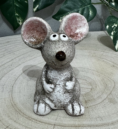 Grey mouse figurine ornament - grey,