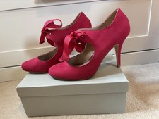 Carvela Kurt Geiger Fuschia Pink Suede Heels With Bow Size 6 Fantastic Condition
