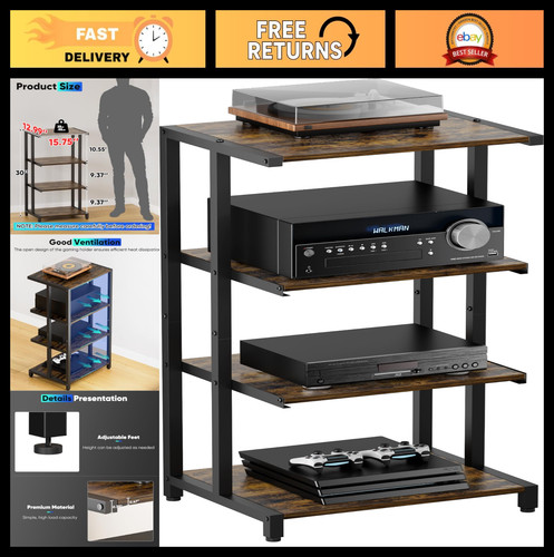 Tier wooden media stand - wooden,