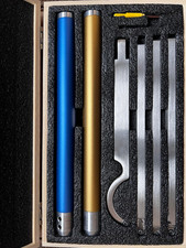 8pcs Carbide Tipped Wood Lathe Turning Tools Woodturning Tool Set, Blue and Gold