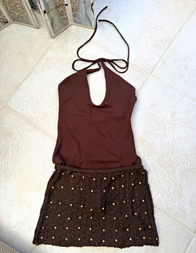 White fox brown halter - white,