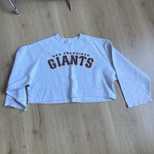 Grey crewneck oversized crop