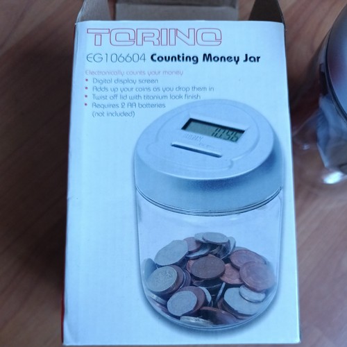 Money jar with digital - money, display