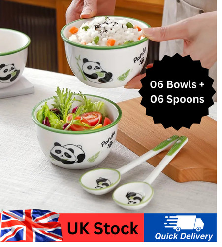 12ps japanese panda - panda, ceramic