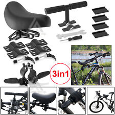 Kids Bike Seat With Handrail & Pedal Child Front Safety Seat Kids Safety Saddle