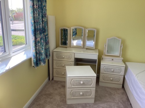 Cream bedroom furniture used - cream,