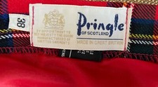 Pringle of Scotland ladies red tartan pleated skirt, kilt style