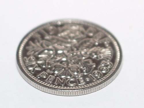 Shiny lucky silver - silver, sixpence