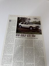 Original 1986 Mk2 VW Golf GTi 16v Single Page Magazine Feature Road Test Review