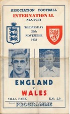 PIRATE PROGRAMME - England v Wales (Home International @ Villa Park) 1958