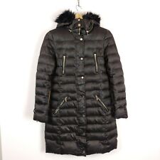 Zara Women's Brown Down Puffer Parka With Fur Trim Size Medium