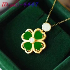 Natural Jade Clover Pendant