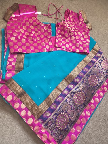 Green chiffon saree with - saree,