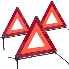 3x Large Warning Car Triangle