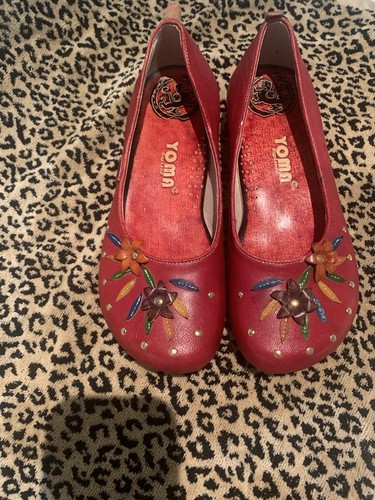 Yoma red leather shoes size - leather,