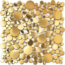 Gold Penny Round Bubble Tiles