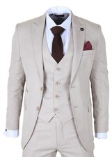 Men's Cream 3 Piece Suit