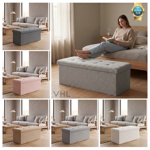Velvet ottoman storage box - ottoman,