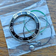 Omega Seamaster Mid Size Used Black 36mm Watch Bezel Part + Crown (J38)