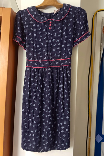 Oasis navy polka dot - bow, &