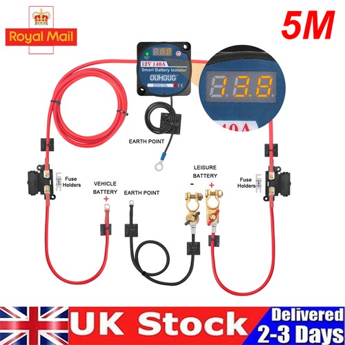 Split charge relay kit - 5m,