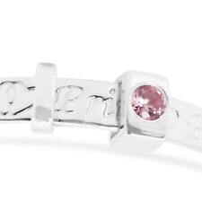 925 Sterling Silver Baby  Little princess christening Bracelet Pink CZ
