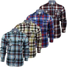 Mens Check Shirt by Lee Cooper Hadleigh Long Sleeved
