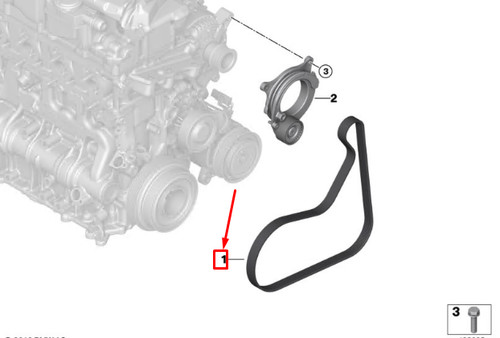 Bmw f40 engine ribbed belt - engine, v-belt