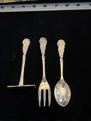 Vintage silver plate rose - silver,