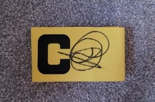 'Sir' David Gray Hand Signed Captain Armband Hibs Hibernian Football COA & PROOF