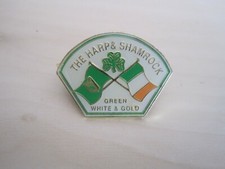 Celtic fc/Ireland badge - The Harp & Shamrock,Green, White & Gold - small badge