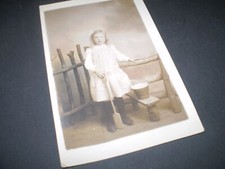 social history 1910 seaside bucket llandudno girl studio real photo postcard