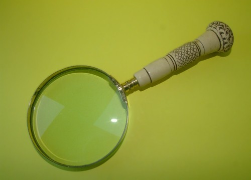 Hand held magnifying - magnifying, glass