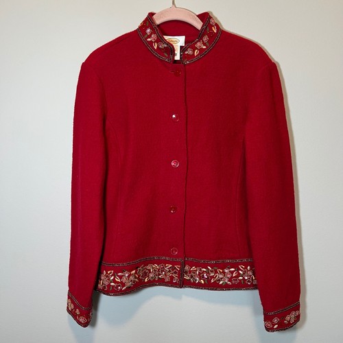 Talbots red boiled - red, wool