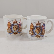 Commemorative Mug x2 Coronation Of Queen Elizabeth II June 2 1953 Myott Official