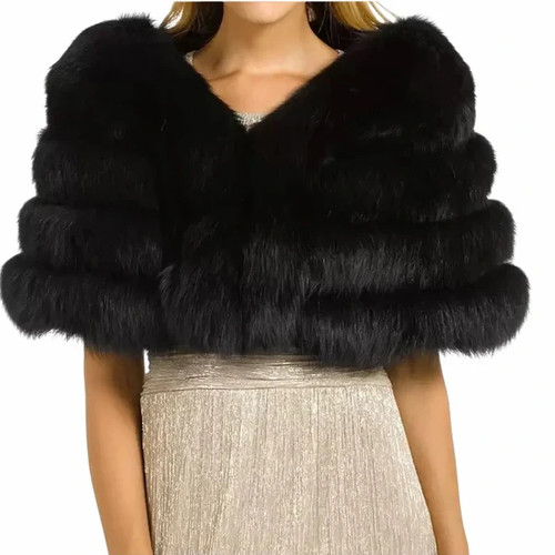 Luxury black fox - black, fur