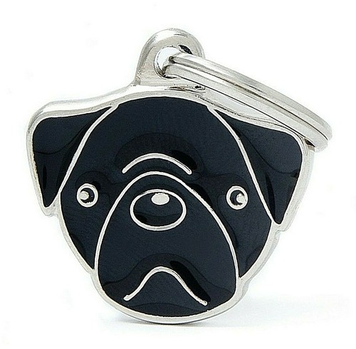 Pug dog tag engraved - tag,